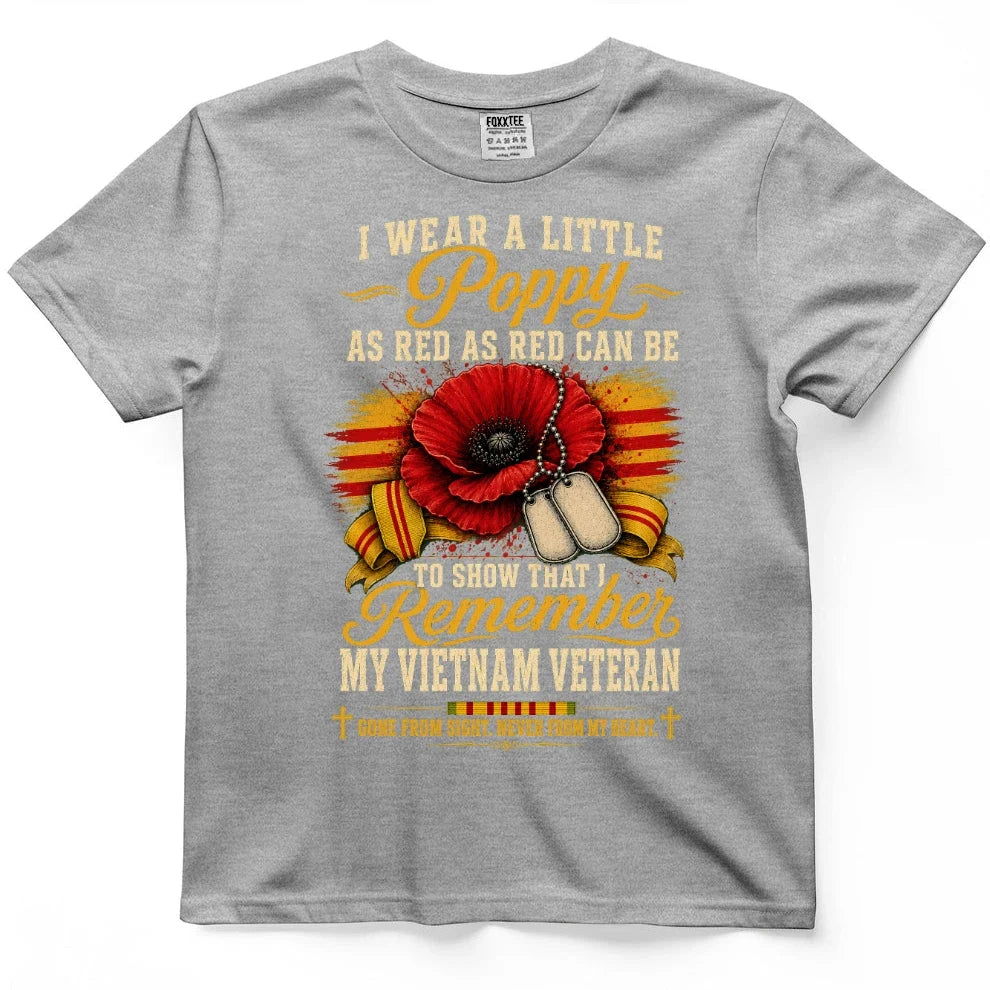 I Wear A Little Poppy For My Vietnam Veteran Tee – view 6