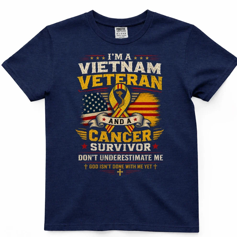 I'm A Vietnam Veteran And A Cancer Survivor Tee – view 3