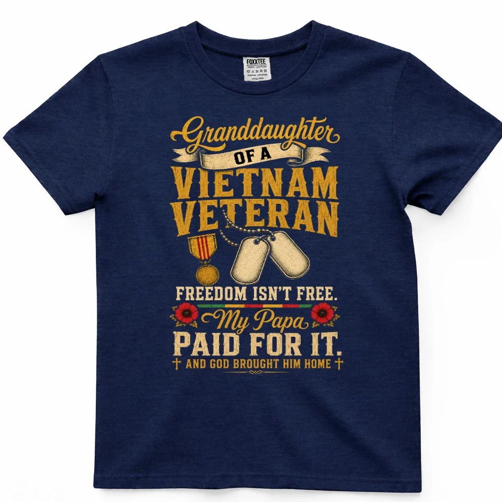Granddaughter Of A Vietnam Veteran Tee – view 3