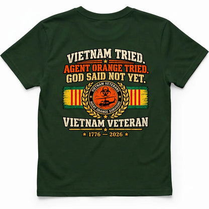 Vietnam Tried Back Print T Shirt Back Print – Jungle Green by OLDMANVET