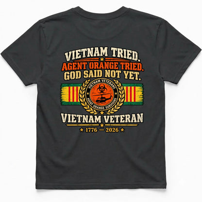 Vietnam Tried Back Print T Shirt Back Print – Mekong Gray by OLDMANVET